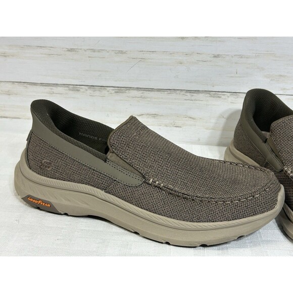 SKECHERS Men\'s SIZE 10 HANDS FREE SLIP-INS Pollard-Wilfred TAUPE SHOES 205451 main image 5